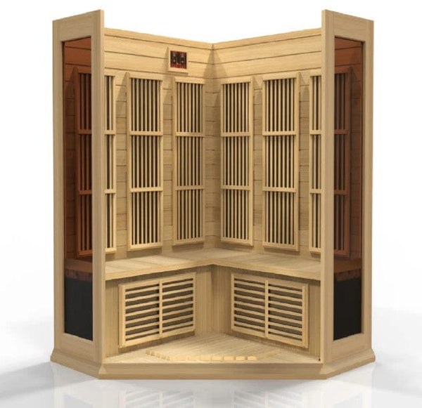 Maxxus 3-Person Low EMF FAR Infrared Corner Indoor Sauna | MX-K356-01