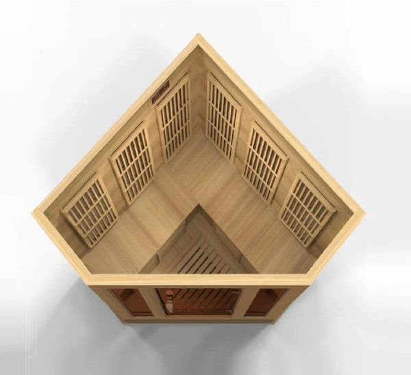 Maxxus 3-Person Low EMF FAR Infrared Corner Indoor Sauna | MX-K356-01