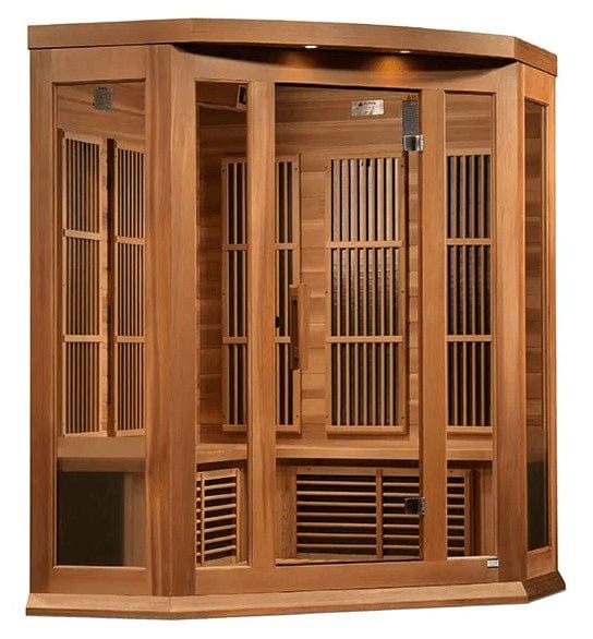 Maxxus 3-Person Near Zero EMF FAR Infrared Corner Indoor Sauna | MX-K356-01-ZF-CED