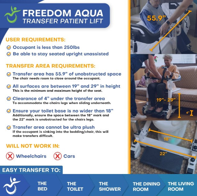 Freedom Aqua Shower Patient Transfer Lift