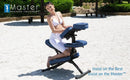 Master Massage Equipment Rio Portable Massage Chair Lightweight Strong Deluxe Adjustable Storable With Luggage Style Carrying Case, Royal Blue