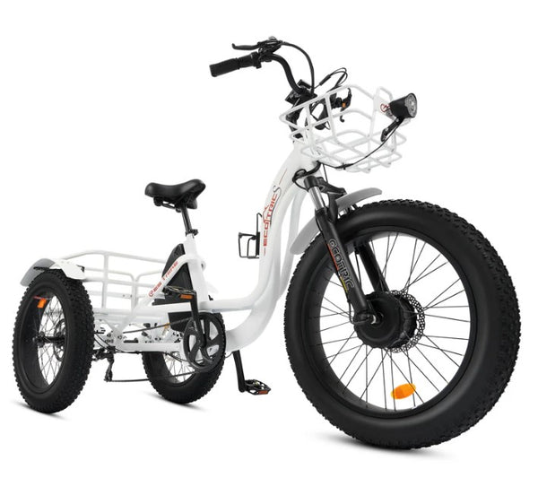 Ecotric Electric Tricycle with Front Basket + Rear Rack