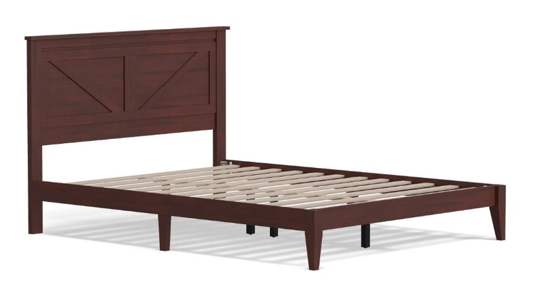 Rize Home Farmhouse Style Wooden Bed Frame