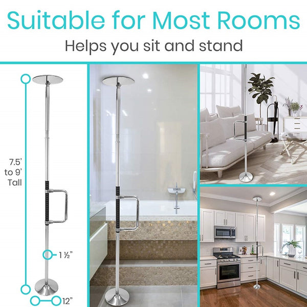Vive Health Floor to Ceiling Grab Bar