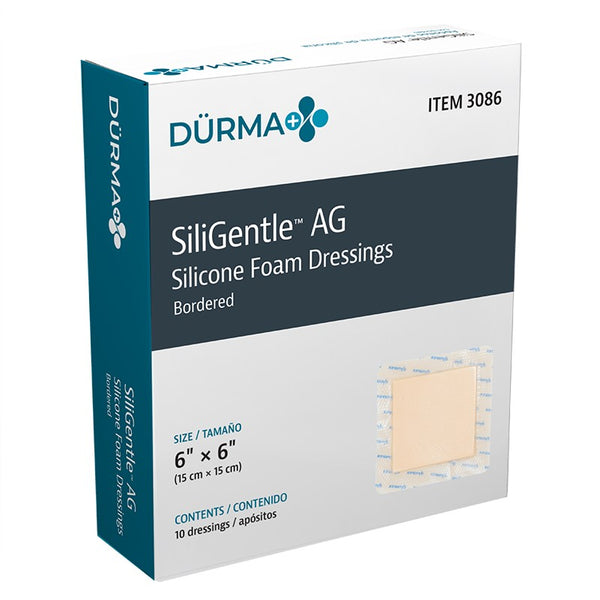 Dynarex SiliGentleAG - Silicone Bordered Foam Dressing