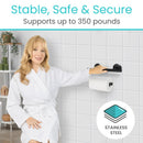Vive Health Metal Grab Bar With Toilet Paper Holder