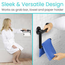 Vive Health Metal Grab Bar With Toilet Paper Holder