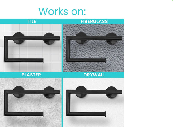 Vive Health Metal Grab Bar With Toilet Paper Holder