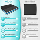 Vive Health Gel Wheelchair Seat Cushion for Pressure Relief & Comfort