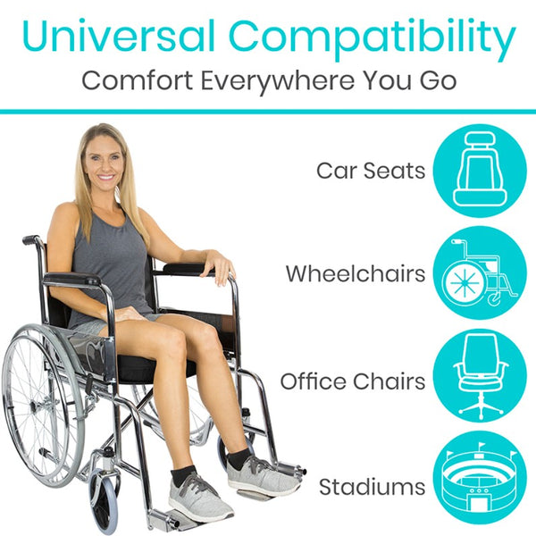 Vive Health Gel Wheelchair Seat Cushion for Pressure Relief & Comfort