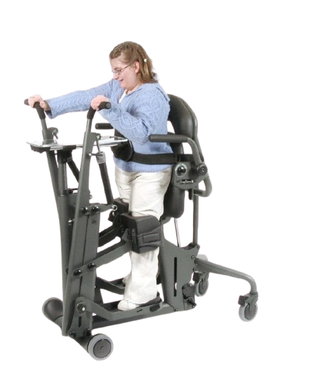 Side View Of A Woman Operating The EasyStand Glider Medium