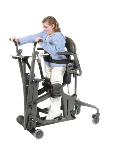 Side View Of A Woman Operating The EasyStand Glider Medium