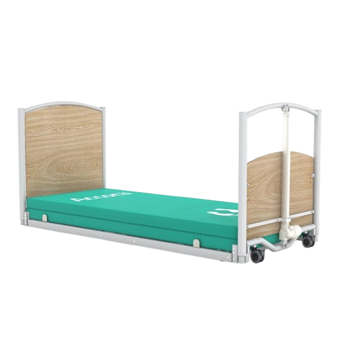 Side View Of The Accora FloorBed Ultra Low Adjustable Bed In The Flat Position