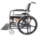 Side View Of The ActiveAid 720 Bariatric Shower Commode Chair Shown With Black Frame Color