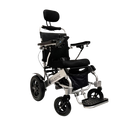 Side View Of The ComfyGo IQ 9000 Electric Wheelchair Shown In Standard Colored Cushions And Silver Frame
