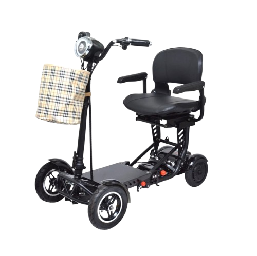 Side View Of The ComfyGo MS 3000 Mobility Scooter Shown In Black Color With Plus Size Seat