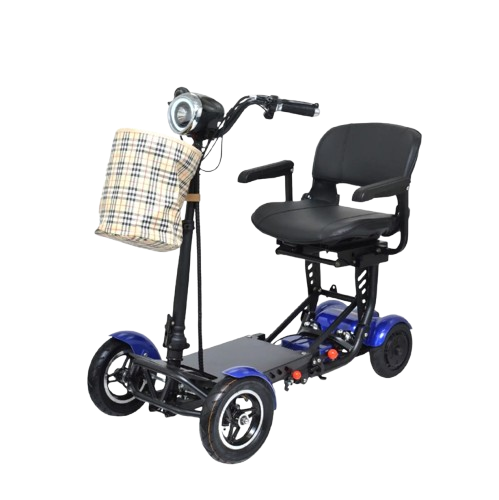 Side View Of The ComfyGo MS 3000 Mobility Scooter Shown In Blue Color With Plus Size Seat