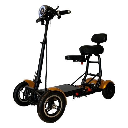 Side View Of The ComfyGo MS 3000 Mobility Scooter Shown In Gold Color With Standard Seat