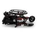 Side View Of The ComfyGo X1 Wheelchair Shown In Red Frame Color And Special Edition Model In The Folded Position