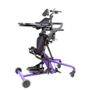 Side View Of The EasyStand Bantam Extra Small Standing Frame Shown In Purple Color