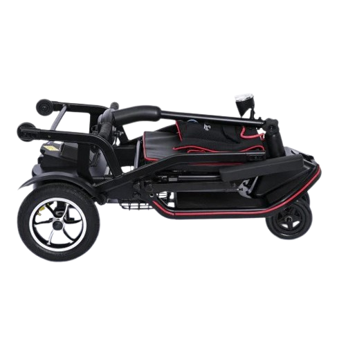 Side View Of The Feather Mobility Scooter In The Flat Folded Position