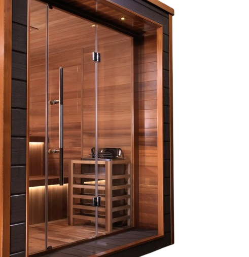 Side View Of The Golden Designs Bergen 6-Person Outdoor Sauna | GDI-8206-01