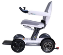 Side View Of The Golden Technologies Ally Sport Omnidirectional Electric Wheelchair Left Side Shown In White Color