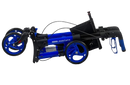 Side View Of The Journey Breeze UPWalker Rollator Shown In Blue Color Folded Position