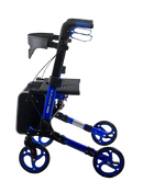 Side View Of The Journey Breeze UPWalker Rollator Shown In Blue Color Left Side Position