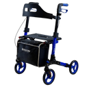 Side View Of The Journey Breeze UPWalker Rollator Shown In Blue Color Left Side