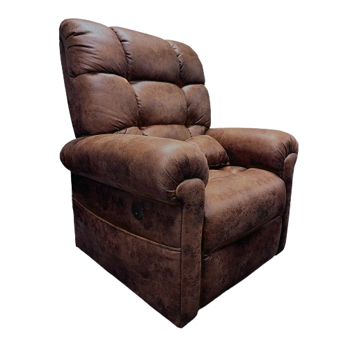 Side View Of The Journey Perfect Lift Chair With Duralux Fabric Shown In Chocolate Color