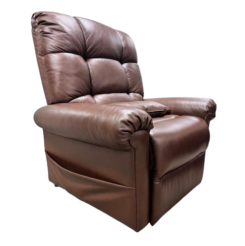 Side View Of The Journey Perfect Lift Chair With Genuine Leather Fabric