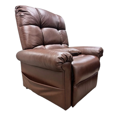 Side View Of The Journey Perfect Lift Chair With Genuine Leather Fabric