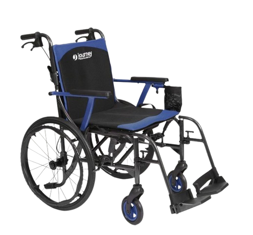 Side View Of The Journey So Lite C2 Wheelchair Right Side Shown In Blue Color