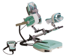 Side View Of The Kinetec Breva Ankle CPM Machine With Remote Control In Turquoise And White Color