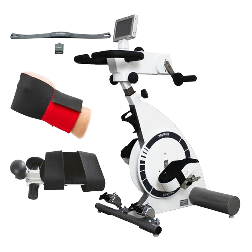 Side View Of The Kinetec Kinevia Duo Active Passive Trainer With Images Of Accessories