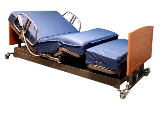 Side View Of The Med Mizer Active Care Rotating Bed With 1/4 Length Side Rails