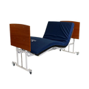 Side View Of The Med Mizer AllCare AC-C Ultra Low Adjustable Bed Shown With Cherry Boards In The Elevated Position
