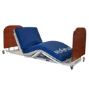 Side View Of The Med Mizer AllCare AC-N Ultra Low Adjustable Bed In The Chair Position Shown With Mahogany Boards