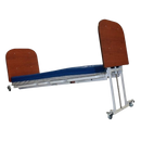 Side View Of The Med Mizer AllCare AC-N Ultra Low Adjustable Bed In The Trendelenburg Position Shown With Mahogany Boards