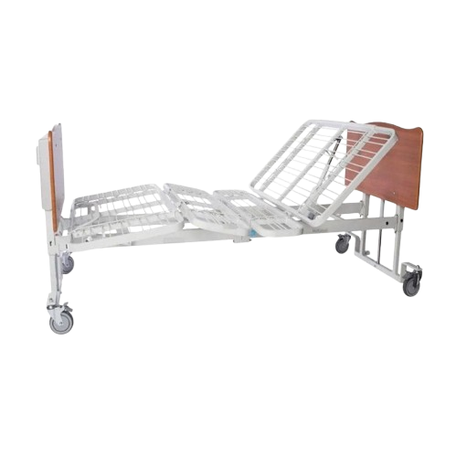 Side View Of The Med Mizer EX8000 Bariatric Adjustable Bed Shown With Cherry Board Finish