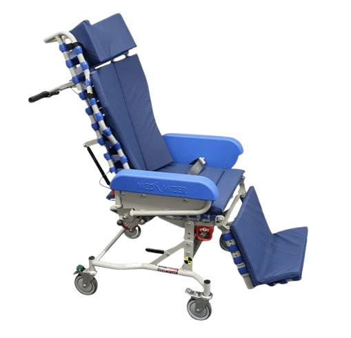Side View Of The Med Mizer FlexTilt Comfort Chair Shown With Lap Belt