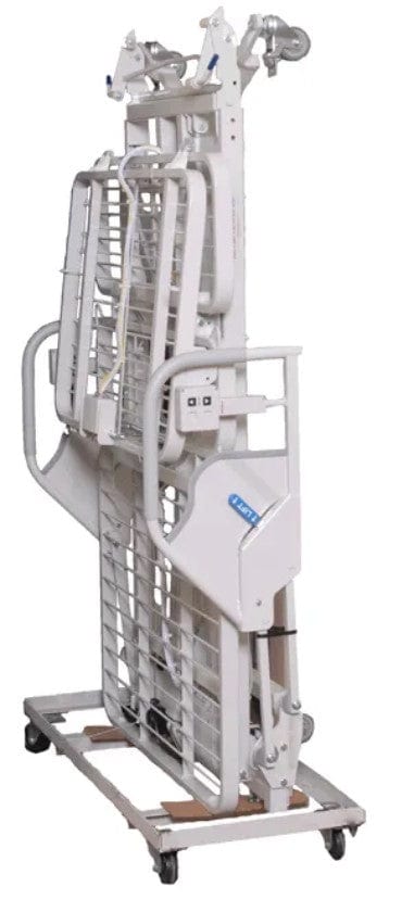 Side View Of The Med Mizer RetractaBed Adjustable Bed Shown In The Folded Position