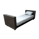 Side View Of The Med Mizer Select Care Adjustable Bed Shown With Mattress And Pillow