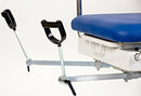Side View Of The Med Mizer UpScale Adjustable Treatment Table With Stirrups 