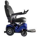 Side View Of The Merits Atlantis Heavy Duty Power Chair In Blue Color