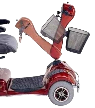 Side View Of The Merits Pioneer 10 Mobility Scooter Highlighting The Adjustable Tiller