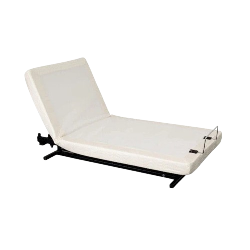 Side View Of The Transfer Master Supernal Hi Low Adjustable Bed With Head Position Elevated Without Mattress