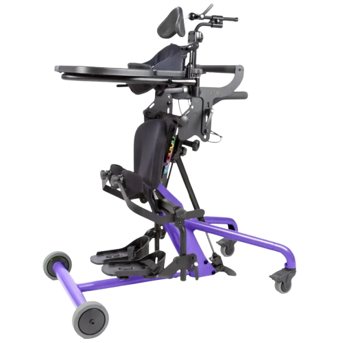 Side View Of The EasyStand Bantam Small Standing Frame Shown In Purple Color