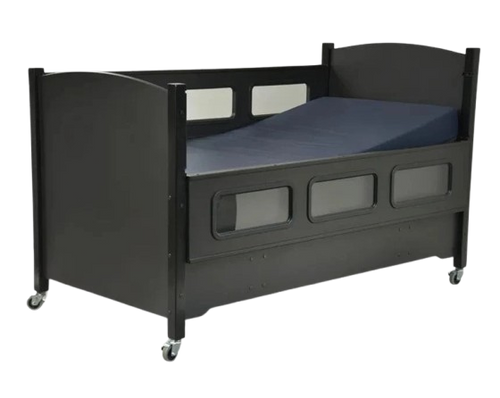 Sleep Safe 2 Medium Bed Full Size Side View Black Finish No Padding